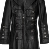 Men Gothic Coat Military Steampunk Leather Gothic Coat Trench Coat